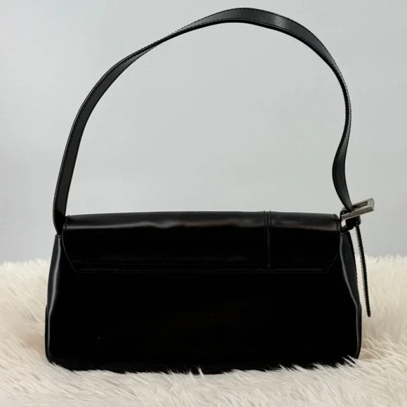 Ruby London Black Shoulder Bag Lace Up 90's Y2K Style Purse Trendy - Picture 4 of 9